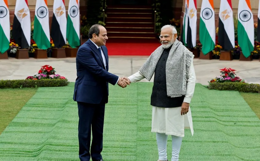 رئيس الوزراء الهندي ناريندرا مودي والرئيس عبد الفتاح السيسي